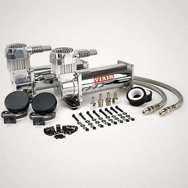 VIAIR 444C DUAL PACK CHROME AIR RIDE BAG SUSPENSION COMPRESSOR PUMP TRAIN ROD