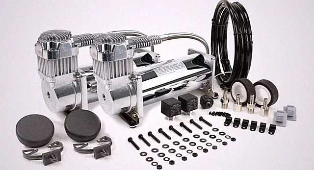 VIAIR Dual 450C Chrome Constant Duty Air Compressors for Train Horns - 150 PSI